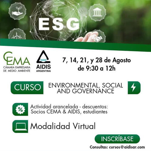 Curso ENVIRONMENTAL, SOCIAL AND GOVERNANCE (ESG) - CEMA - AIDIS