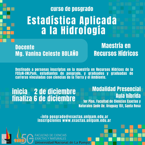 Curso Estadística Aplicada a la Hidrología